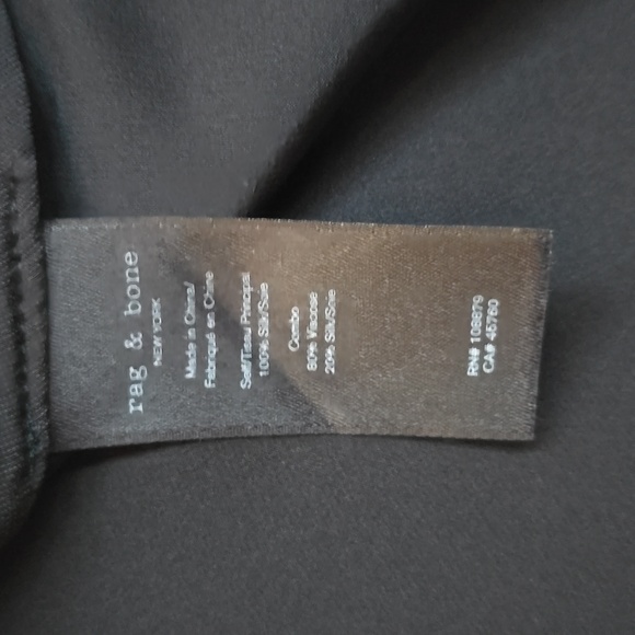 Rag and Bone Victor black silk surplice blouse size PS - Picture 12 of 15